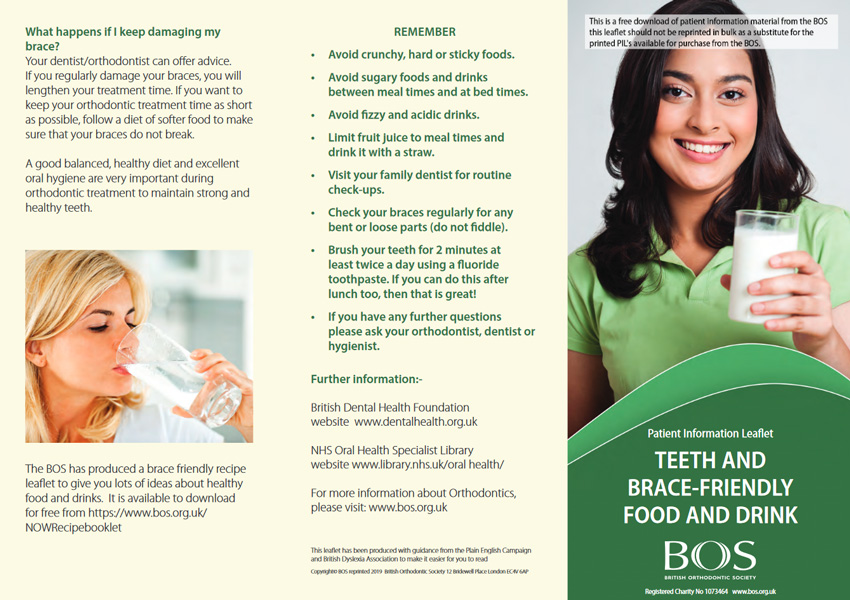 Teeth and braces-friendly food and drink